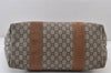 Authentic GUCCI Web Sherry Line Vintage GG Plus PVC Leather Tote Bag Brown 0956K
