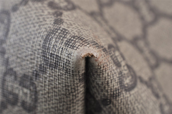 Authentic GUCCI Web Sherry Line Vintage GG Plus PVC Leather Tote Bag Brown 0956K