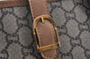 Authentic GUCCI Web Sherry Line Vintage GG Plus PVC Leather Tote Bag Brown 0956K