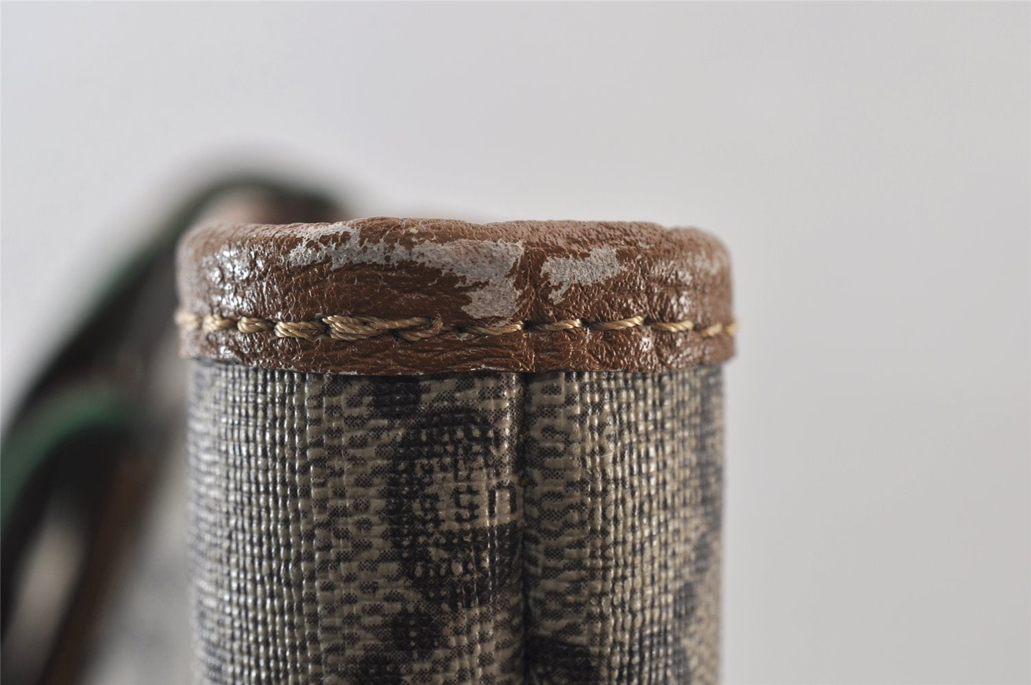 Authentic GUCCI Web Sherry Line Vintage GG Plus PVC Leather Tote Bag Brown 0956K