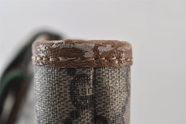 Authentic GUCCI Web Sherry Line Vintage GG Plus PVC Leather Tote Bag Brown 0956K