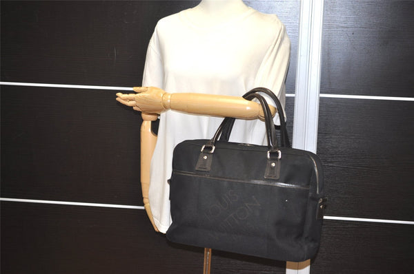 Authentic Louis Vuitton Damier Geant Yack Briefcase Black M93082 LV 0957I