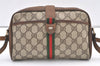 Authentic GUCCI Web Sherry Line Shoulder Cross Bag GG PVC Leather Brown 0957K