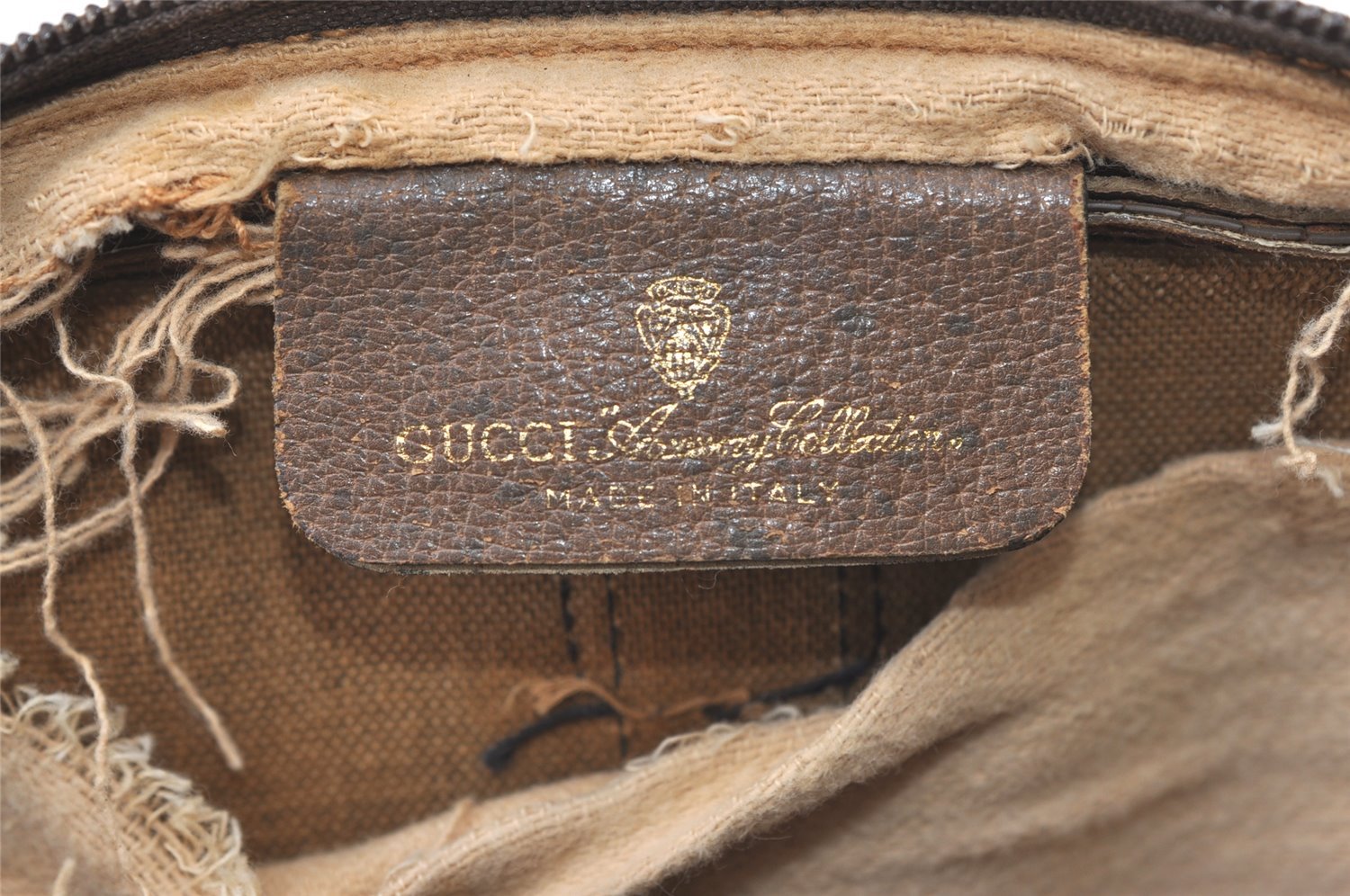 Authentic GUCCI Web Sherry Line Shoulder Cross Bag GG PVC Leather Brown 0957K