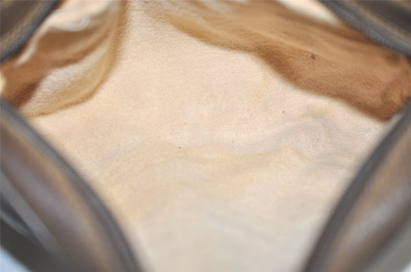 Authentic GUCCI Web Sherry Line Shoulder Cross Bag GG PVC Leather Brown 0957K