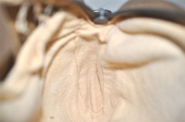 Authentic GUCCI Web Sherry Line Shoulder Cross Bag GG PVC Leather Brown 0957K