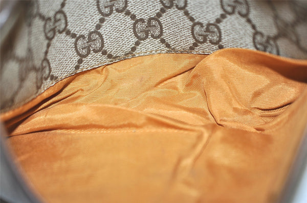 Authentic GUCCI Web Sherry Line Shoulder Cross Bag GG PVC Leather Brown 0957K