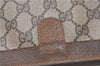 Authentic GUCCI Web Sherry Line Clutch Hand Bag Purse GG PVC Leather Brown 0963G
