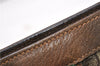 Authentic GUCCI Web Sherry Line Clutch Hand Bag Purse GG PVC Leather Brown 0963G