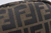 Authentic FENDI Vintage Zucca Pouch Purse Canvas Leather Brown Junk 0963K