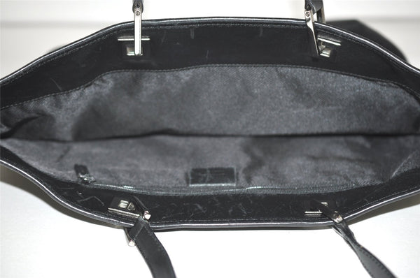 Authentic GUCCI Vintage Shoulder Tote Bag GG Canvas Leather 31243 Black 0965I