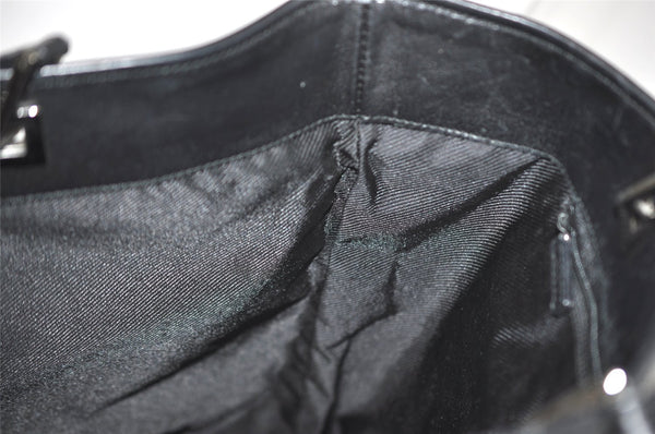 Authentic GUCCI Vintage Shoulder Tote Bag GG Canvas Leather 31243 Black 0965I