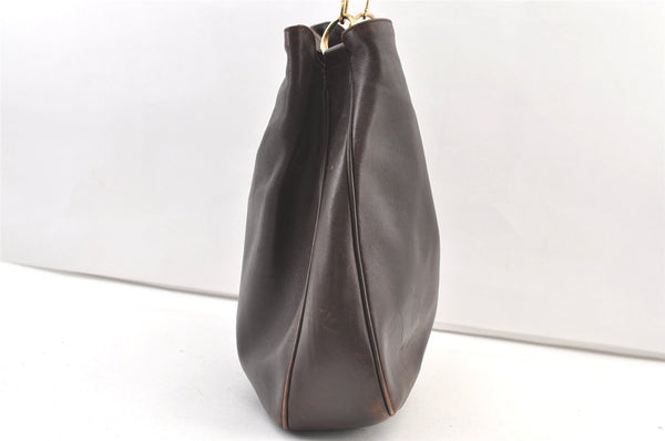 Authentic GUCCI Vintage Bamboo Shoulder Hand Bag Purse Leather Brown Junk 0965K