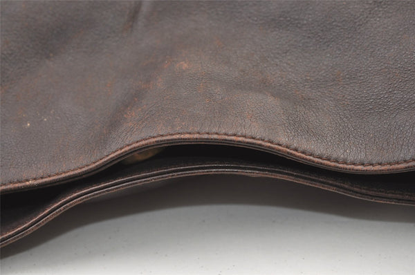 Authentic GUCCI Vintage Bamboo Shoulder Hand Bag Purse Leather Brown Junk 0965K