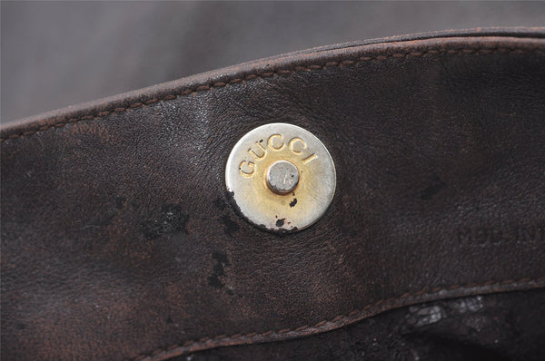 Authentic GUCCI Vintage Bamboo Shoulder Hand Bag Purse Leather Brown Junk 0965K