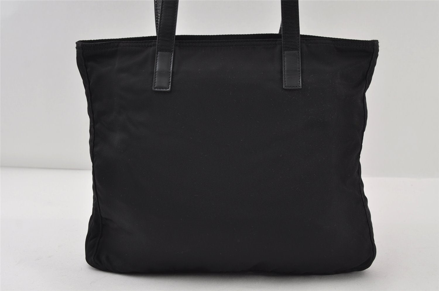 Authentic PRADA VELA SPORT Nylon Tessuto Leather Tote Bag BR2911 Black 0966J