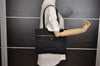 Authentic PRADA VELA SPORT Nylon Tessuto Leather Tote Bag BR2911 Black 0966J