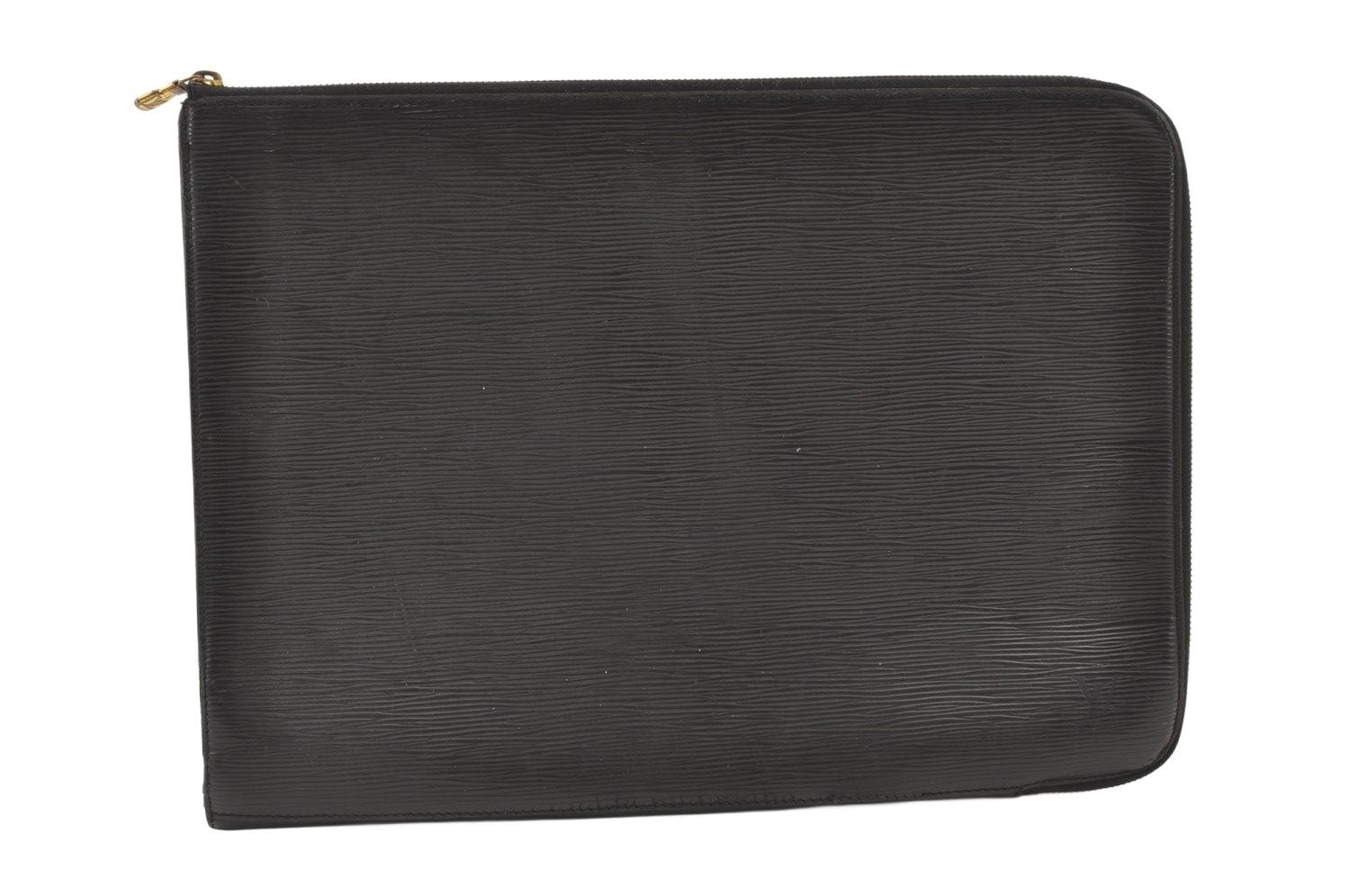 Authentic Louis Vuitton Epi Poche Documents Case Clutch Bag M54492 Black 0967K