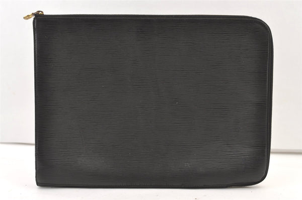 Authentic Louis Vuitton Epi Poche Documents Case Clutch Bag M54492 Black 0967K