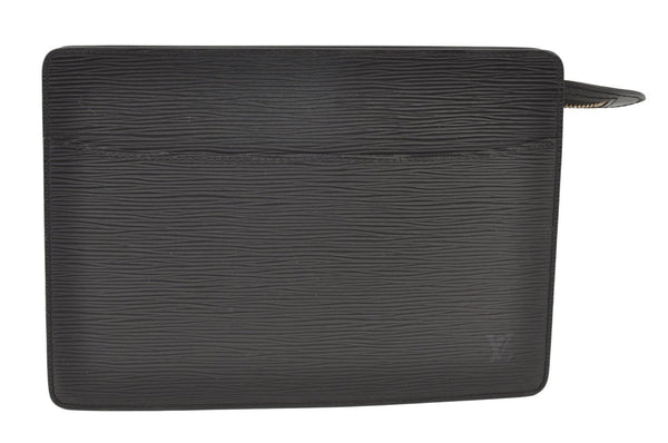 Authentic Louis Vuitton Epi Pochette Homme Clutch Bag Black M52522 Junk 0968K
