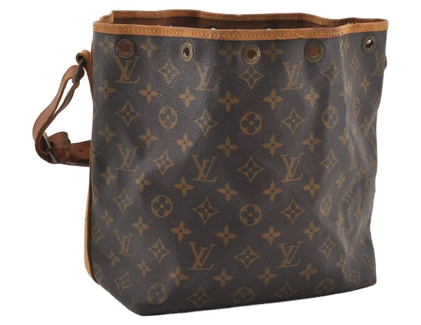 Authentic Louis Vuitton Monogram Petit Noe M42226 Shoulder Drawstring Bag 0969J
