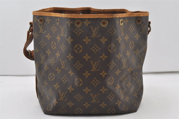Authentic Louis Vuitton Monogram Petit Noe M42226 Shoulder Drawstring Bag 0969J