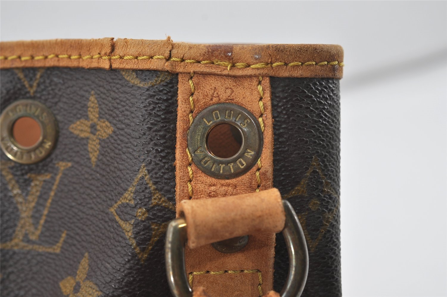 Authentic Louis Vuitton Monogram Petit Noe M42226 Shoulder Drawstring Bag 0969J