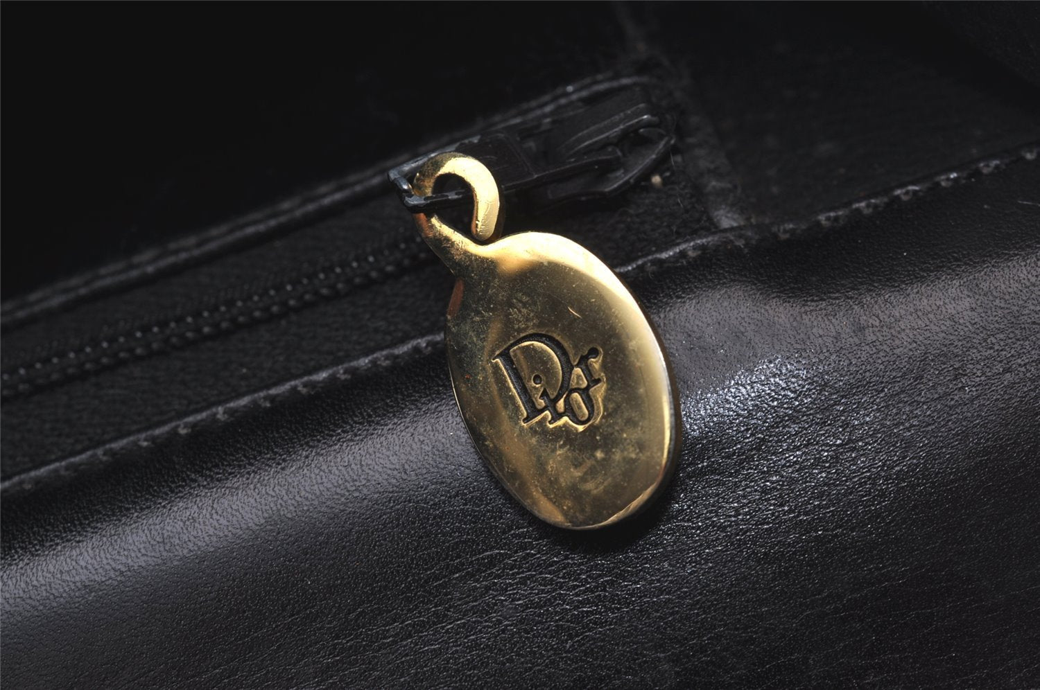 Authentic Christian Dior Shoulder Cross Body Bag Purse Leather Black CD 0970I
