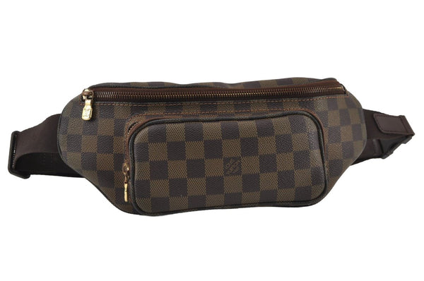 Authentic Louis Vuitton Damier Melville Waist Body Bag Purse N51172 LV 0970J