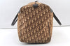 Authentic Christian Dior Trotter Boston Travel Bag Canvas Leather Brown 0970K