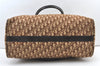 Authentic Christian Dior Trotter Boston Travel Bag Canvas Leather Brown 0970K