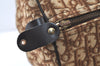 Authentic Christian Dior Trotter Boston Travel Bag Canvas Leather Brown 0970K