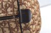 Authentic Christian Dior Trotter Boston Travel Bag Canvas Leather Brown 0970K