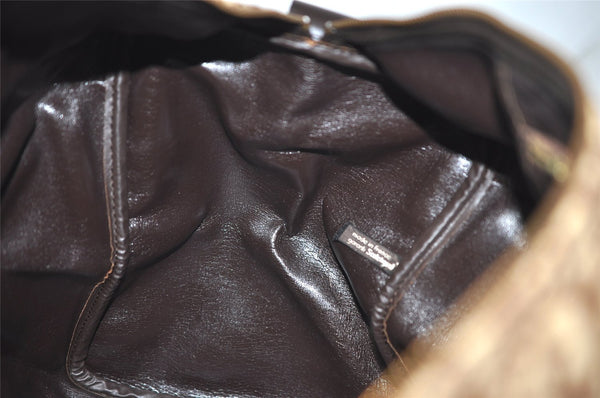 Authentic Christian Dior Trotter Boston Travel Bag Canvas Leather Brown 0970K