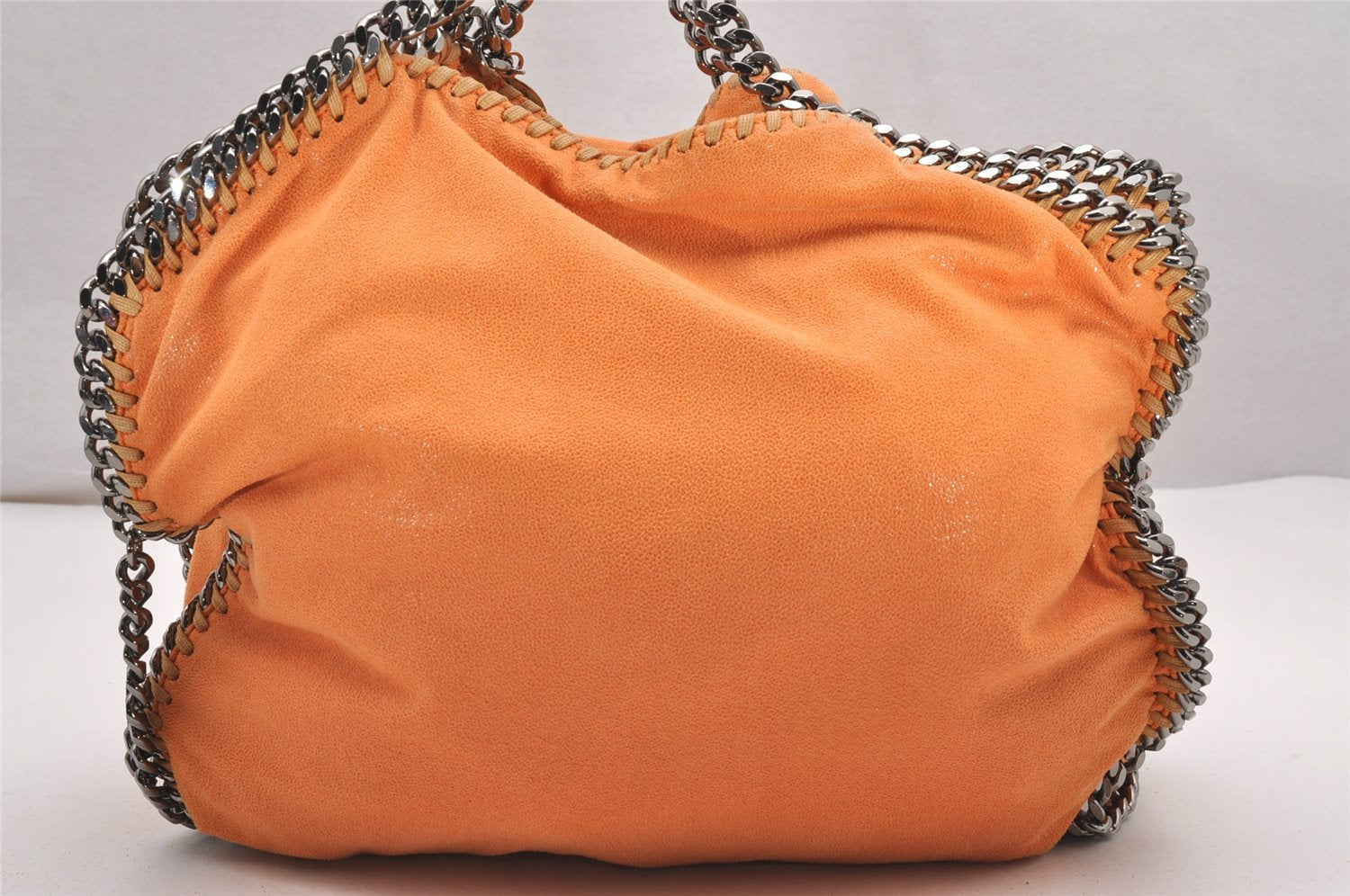 Authentic Stella McCartney Falabella Shoulder Hand Bag Leather Orange 0971J