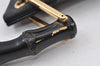 Authentic GUCCI Vintage Bamboo Shoulder Hand Bag Purse Leather Black 0971K