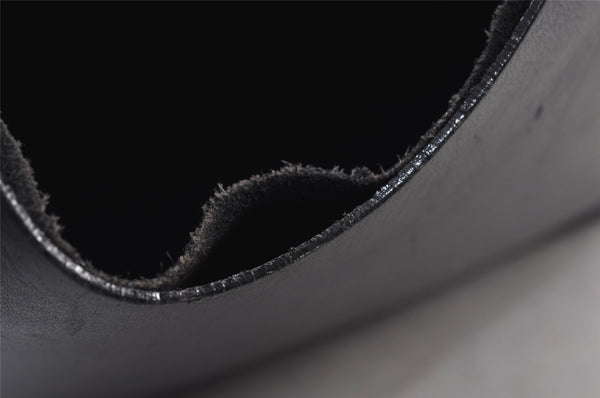 Authentic GUCCI Vintage Bamboo Shoulder Hand Bag Purse Leather Black 0971K