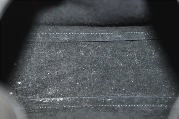 Authentic GUCCI Vintage Bamboo Shoulder Hand Bag Purse Leather Black 0971K