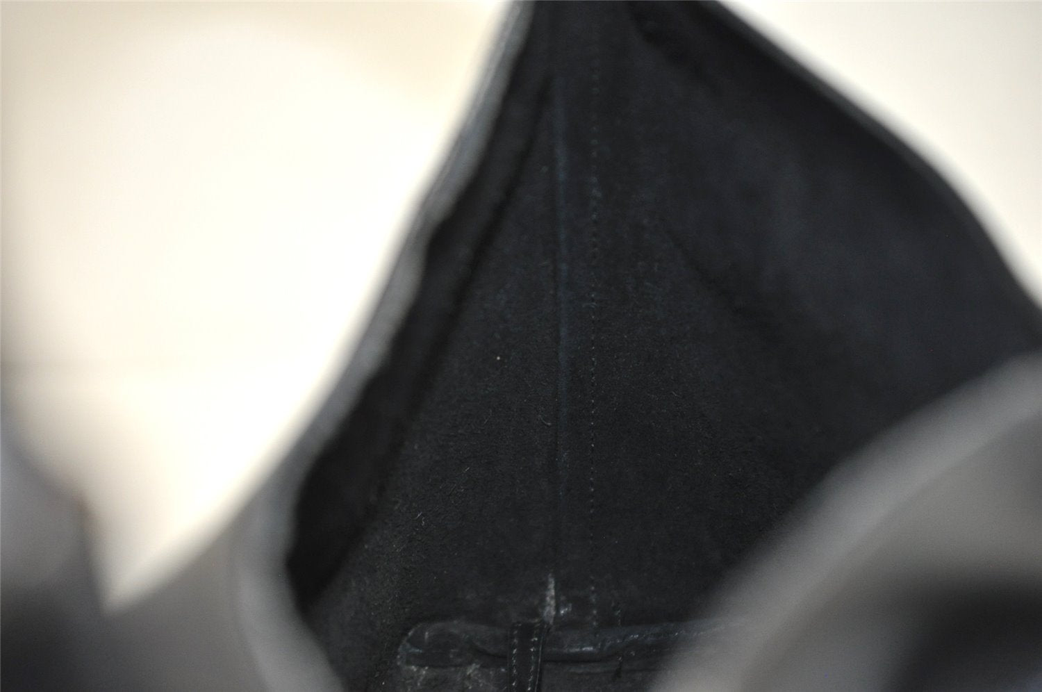 Authentic GUCCI Vintage Bamboo Shoulder Hand Bag Purse Leather Black 0971K