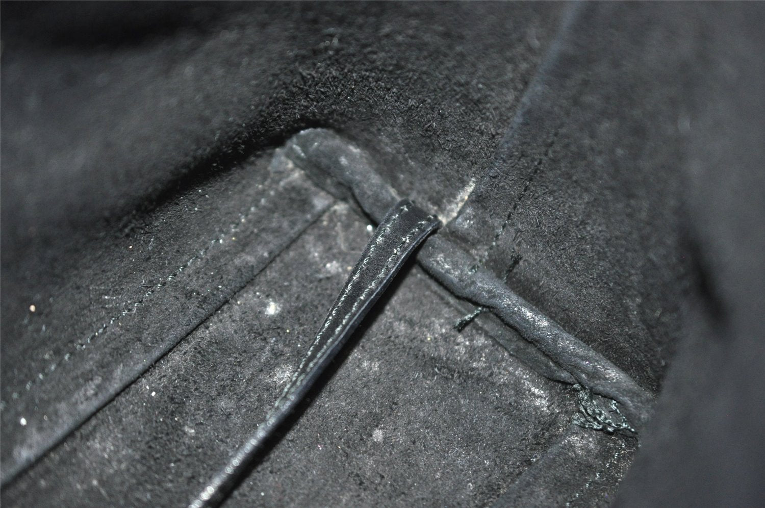 Authentic GUCCI Vintage Bamboo Shoulder Hand Bag Purse Leather Black 0971K