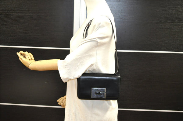 Authentic GUCCI Vintage Shoulder Bag Purse Leather Black Junk 0972I