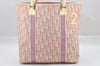 Authentic Christian Dior Trotter No.2 Shoulder Tote Bag PVC Leather Pink 0973J