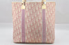 Authentic Christian Dior Trotter No.2 Shoulder Tote Bag PVC Leather Pink 0973J