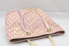 Authentic Christian Dior Trotter No.2 Shoulder Tote Bag PVC Leather Pink 0973J