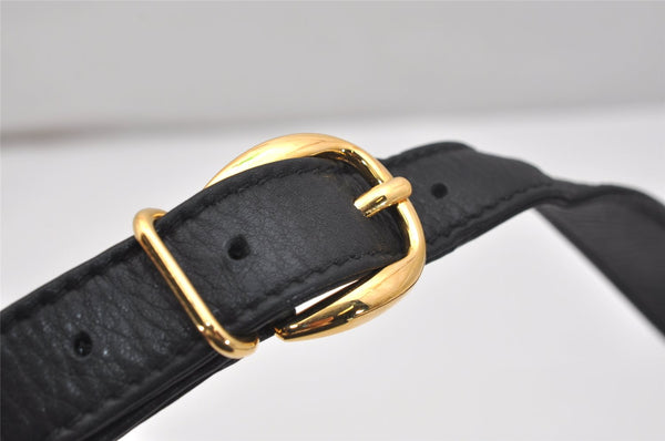 Authentic GUCCI Vintage Shoulder Cross Body Bag Purse Leather Black Junk 0973K