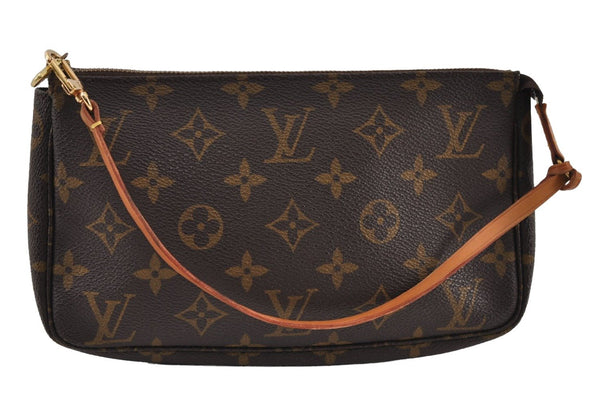Authentic Louis Vuitton Monogram Pochette Accessoires Pouch M51980 LV 0974J