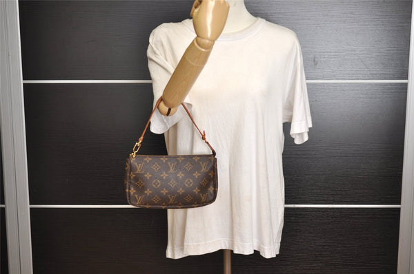 Authentic Louis Vuitton Monogram Pochette Accessoires Pouch M51980 LV 0974J