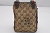 Authentic GUCCI Web Sherry Line Shoulder Bag GG Canvas Leather Brown Junk 0974K