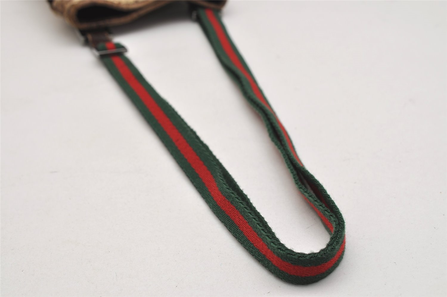 Authentic GUCCI Web Sherry Line Shoulder Bag GG Canvas Leather Brown Junk 0974K