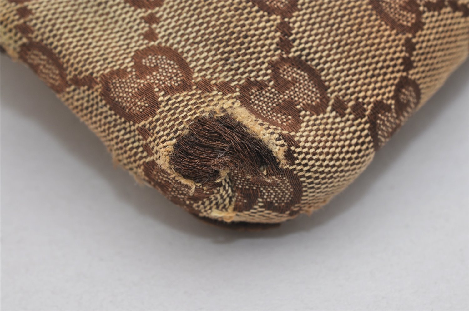 Authentic GUCCI Web Sherry Line Shoulder Bag GG Canvas Leather Brown Junk 0974K